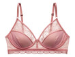 © Glory - Elegant pink lace bra with adjustable straps and delicate details on a background fashion intimate apparel
