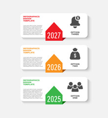 Poster - Three steps or timeline vertical infographic template. Business and marketing infographic layout with icons and text