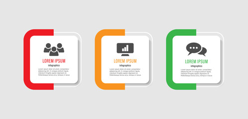 Poster - Three steps marketing and business infographics. Infographic design template with icons and space for data