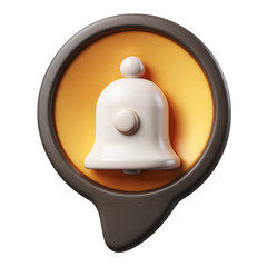 Poster - A stylized notification bell icon in white and yellow against on transparent background