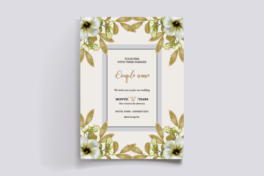Wedding invitation with floral accents and elegant typography
