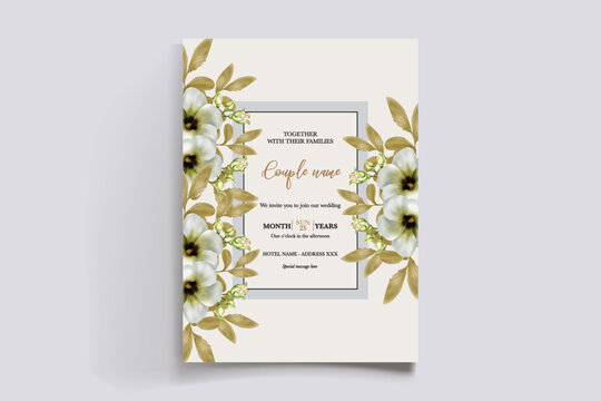 Wedding invitation with floral accents and elegant typography