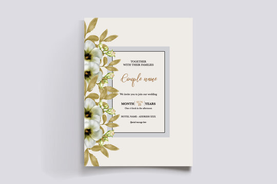 Wedding invitation with floral accents and elegant typography