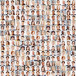 © Robert Kneschke - Quadrat Collage von Portraits vieler verschiedener Geschäftsleute als internationales Team