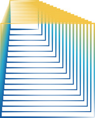 Poster - Square color blend line gradient technology concept, logo, template, frame