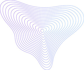 Poster - Circle dynamic amorphous shape fluid form with line blue gradient