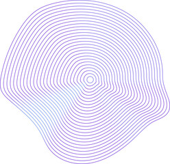 Poster - Circle dynamic amorphous shape fluid form with line blue gradient