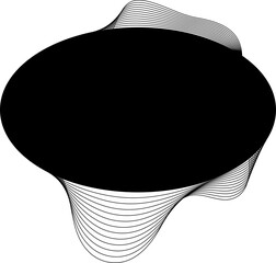 Leinwandbilder - Oval blend emblem. Wave line with frame