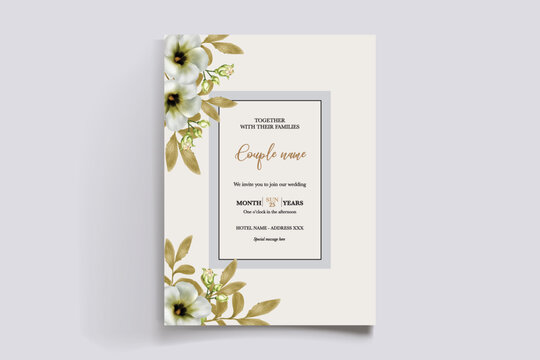 Wedding invitation with floral accents and elegant typography