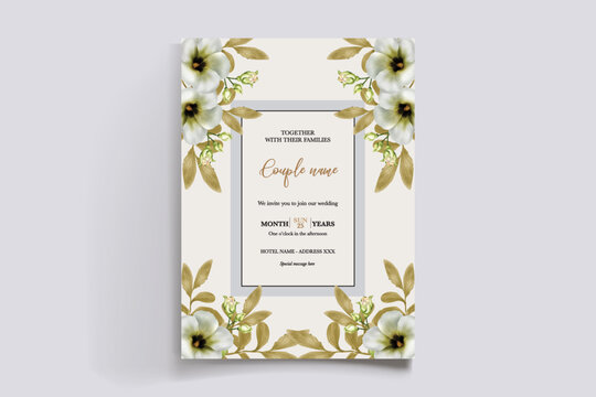 Wedding invitation with floral accents and elegant typography