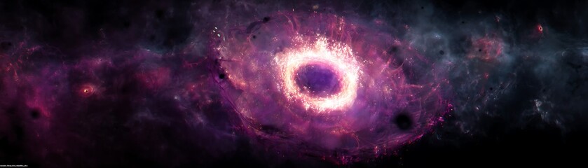 Wall Mural - A vibrant, cosmic ring in a swirling nebula.