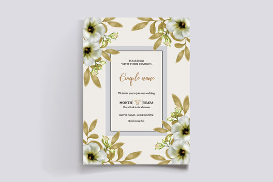 Wedding invitation with floral accents and elegant typography