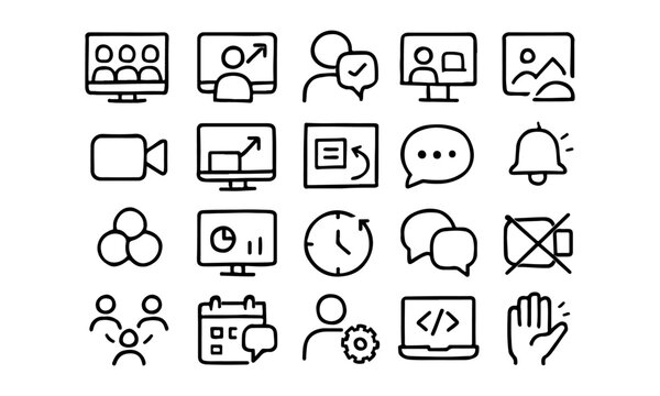 Stock vector icons for web, phone, and social media networks