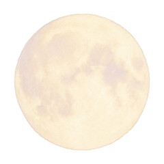 Canvas Print - png luminous full moon illustration.
