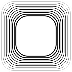 Poster - Rounded square gradient blended line, digital, tech, future