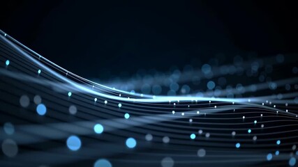 Poster - Dark Blue Abstract Background with Glowing Lines and Grid Patterns for Modern Design Projects