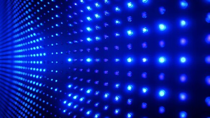 Poster - Vibrant Blue Animated Disco Wall with Glowing Bulbs in a Lively Style for Dynamic Visual Experiences