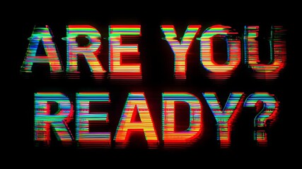 Poster - Vibrant Neon Glitch Text Art Showcasing the Question 