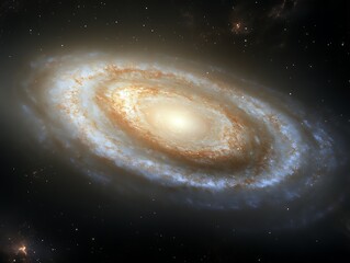Wall Mural - The beautiful bright spiral structure of a distant galaxy