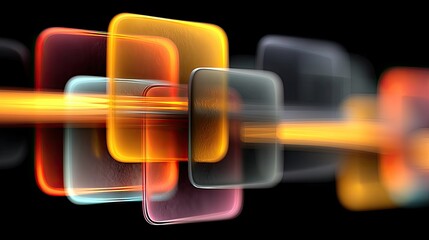 Fototapete - Glowing Digital Hierarchy with Clean Line Shapes