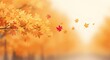 © Genta - Autumnal Maple Leaves Falling: Branch with Golden and Red Foliage