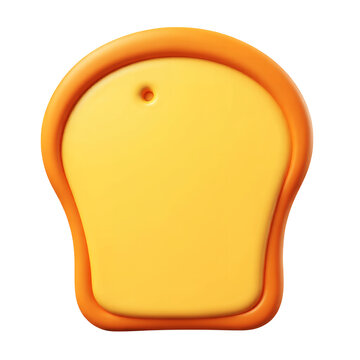 A digitally rendered slice of bread with a hole against on transparent background