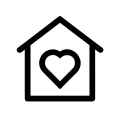 Poster - Home with heart icon vector illustration for real estate love and family concept design element exactly