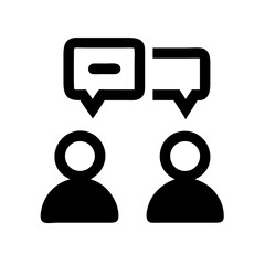 Poster - People talking communication icon conversation dialogue speech bubble discussion vector graphic design 