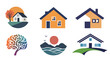 © Li - Minimalist home logo vector graphic design featuring a simple house silhouette with clean lines, symbolizing real estate, property, comfort, security, and family in a modern and versatile style
