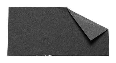 Aufkleber - Black isolated cut out blank paper note cardboard with folded corner dog-ear earmark and copy space for text, transparent png background design element