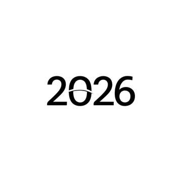 Happy new year 2026 text design 