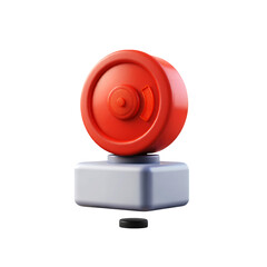 Fototapete - A red round object with a circular design on transparent background