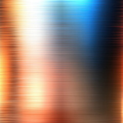 Fototapete - Abstract horizontal striped metallic background with warm and cool color gradient. Textured metal surface for industrial or modern design.