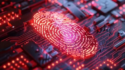 Poster - Fingerprint scan on a circuit board