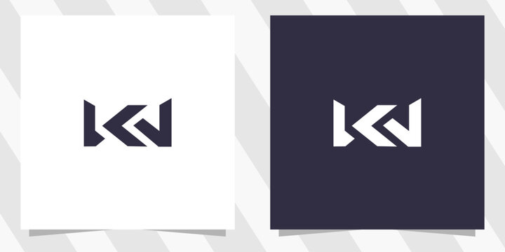 letter kw wk logo design vector