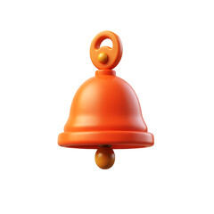 Poster - A vibrant orange bell with a spherical clapper isolated on transparent background