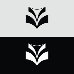 Poster - A stylized open book is shown in black and white representing knowledge and learning