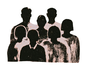 Poster - PNG People religion diversity illustration silhouette person.