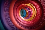 Colorful tunnel of concentric rings