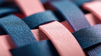 Close-up of Pink and Blue Woven Texture