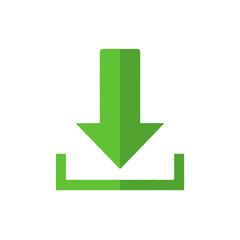 Fototapete - Download icon symbolizing data transfer and digital storage in a clean, modern style, perfect for tech interfaces and online platforms