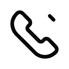 Fototapete - Black telephone receiver with incoming call indicator icon design