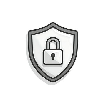 Shield with Padlock Graphic Safety and Security Concept