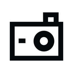 Poster - Simple, bold line art camera illustration.