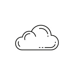 Poster - Modern minimalist cloud icon symbolizing data, weather, or digital information, perfect for tech and communication concepts