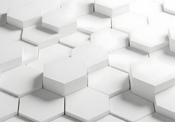Poster - Clean white hexagonal pattern creates modern abstract background for design and branding projects