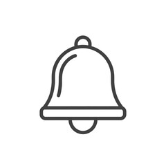 Poster - Modern outline notification bell icon symbolizing alerts and communication, perfect for digital interfaces and alerts