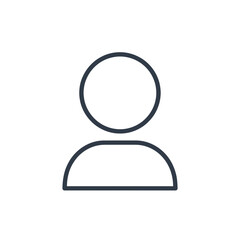 Poster - Simple, modern outline icon representing a person or user profile for digital platforms and branding