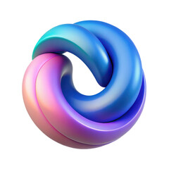 Poster - Abstract swirling intertwined ribbon shape with gradient colors isolated on white background