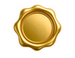 © TransPicHub - A shiny golden wax seal with a smooth circular center and scalloped edges in a classic design.